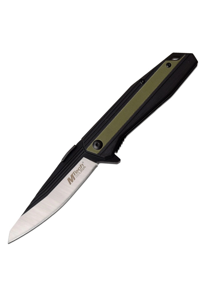 MTech Manual Drop Point Folding Knife, Green - MT-1081GN