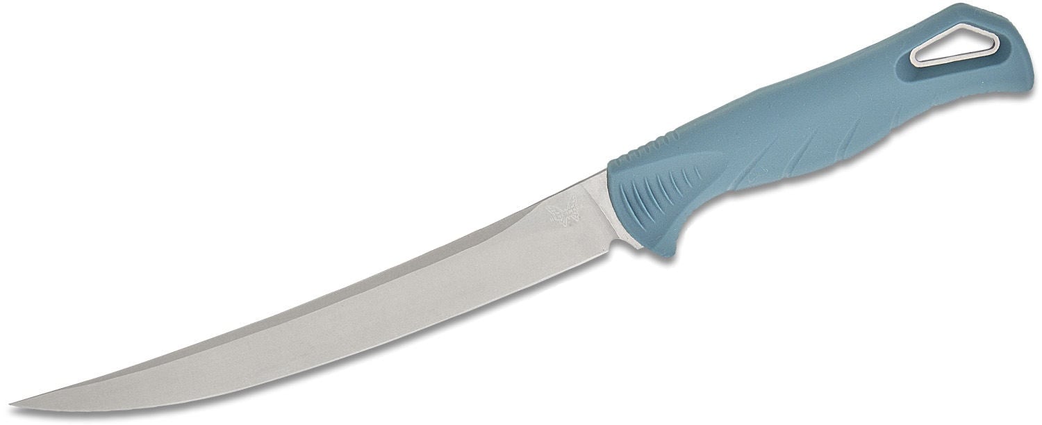 Benchmade Fishcrafter Fixed Blade Trailing Point Knife 7", Depth Blue - 18010