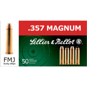 Sellier & Bellot SB357A Handgun 357 Mag 158 gr Full Metal Jacket (FMJ) - 50rd Box