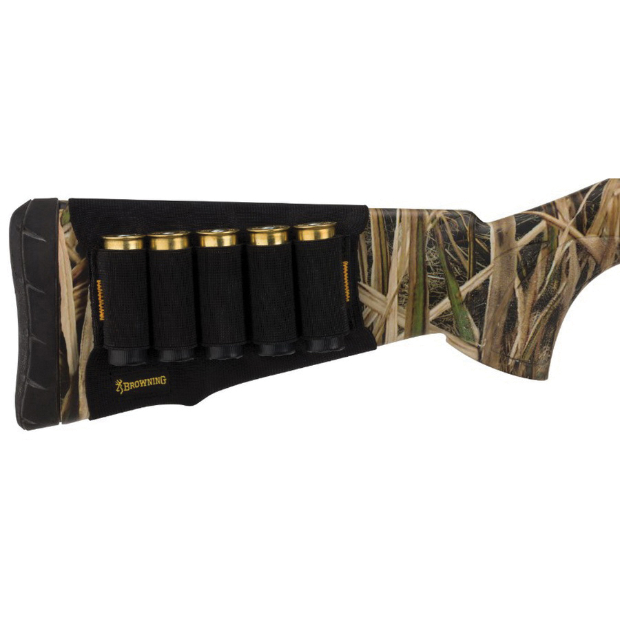 Browning 5 Loop Elastic Stock Option Shell Holder, Plain Black - 129051