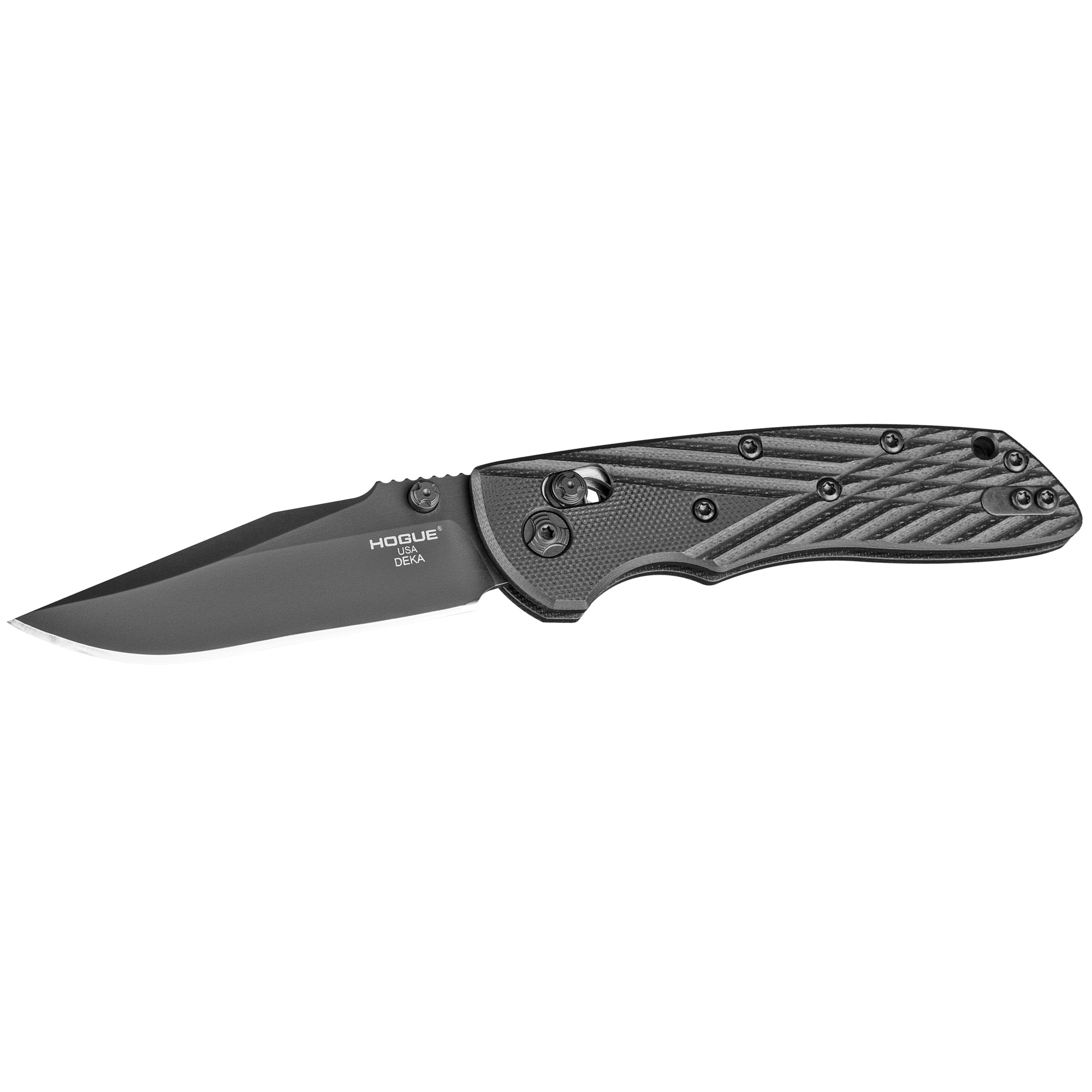 Hogue Deka 3.25" Clip Point Folding Knife, Black - 24276