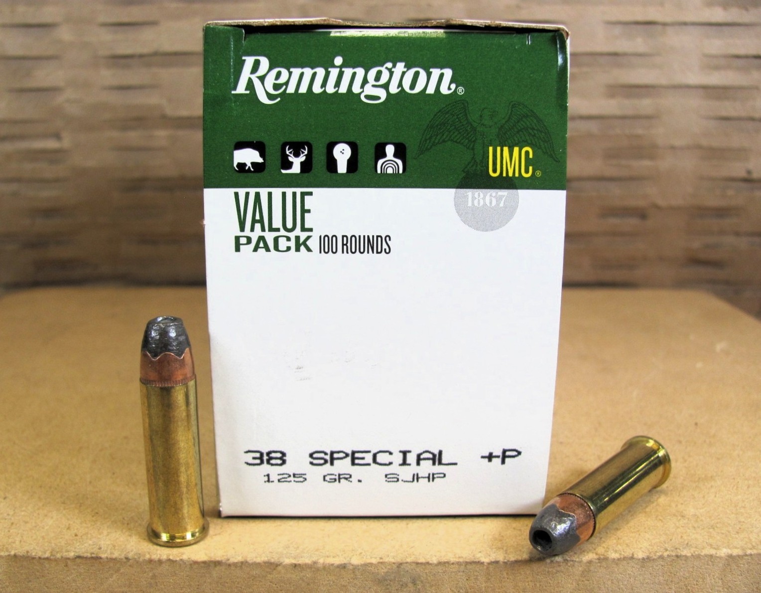 100 Round Box – 38 Special +P 125 Hollow Point Remington UMC Ammo – L38S2B