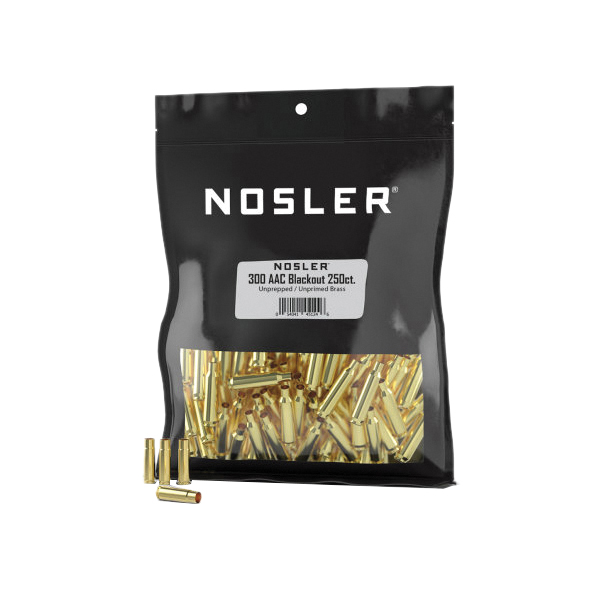 Nosler .300 AAC Blackout Small Rifle Premium Unprepped Bulk Brass, 250rds