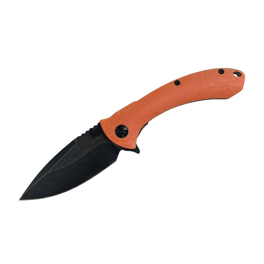 American Buffalo Knife & Tool Elite Shadow Protector II Folding Drop Point Knife, Orange - AB023H