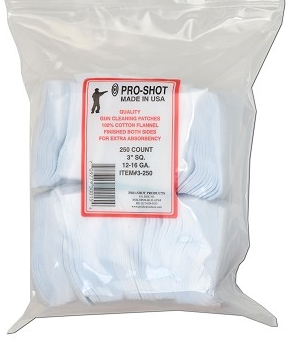 Pro-Shot 12-16 Gauge 3"SQ. Patches 250CT 3-250