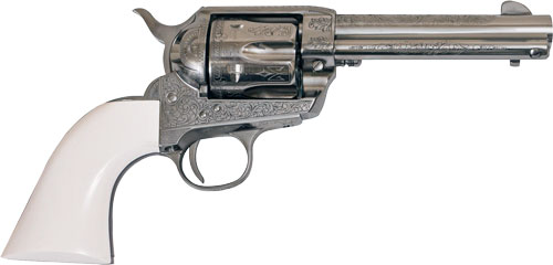 Cimarron Frontier 45 Long Colt Revolver - Engraved Nickel