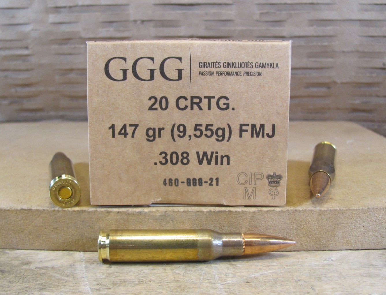 600 Round Case – 308 Win 147 Grain FMJ GPX11 Spec Ammo Made in Lithuania by GGG – MFG Date 2021