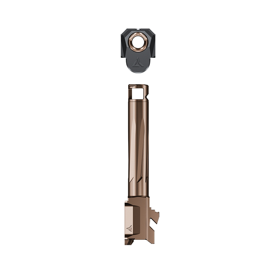 Radian Weapons Afterburner + Ramjet Barrel and Compensator 9mm Fits Glock Gen 4 G19, Bronze/Black