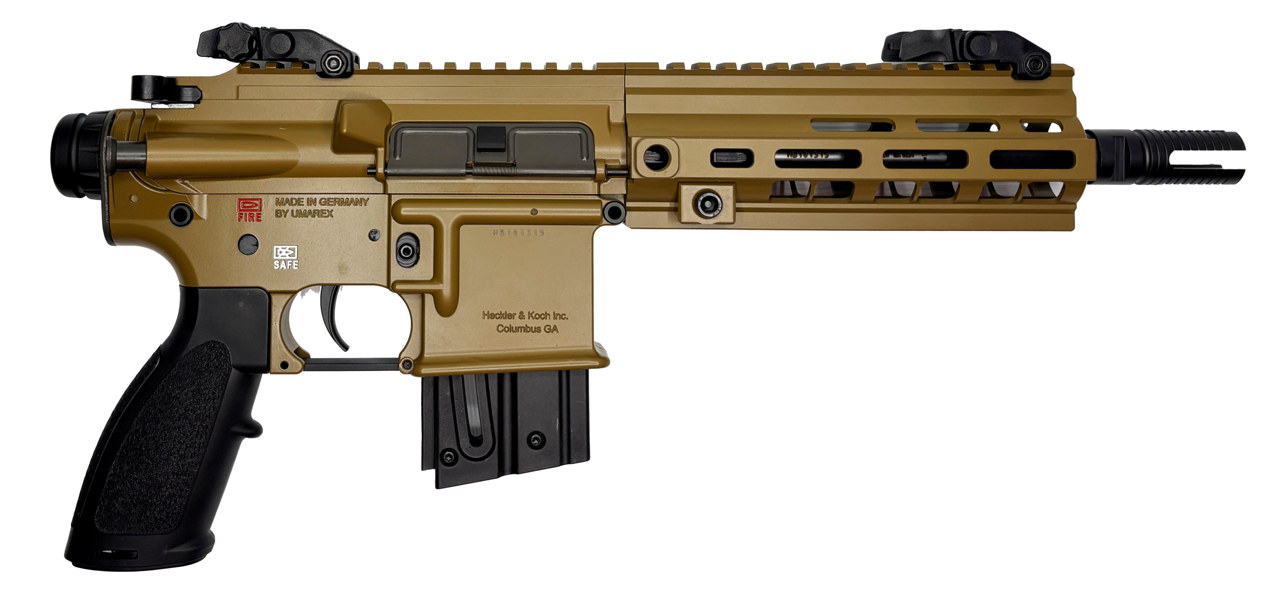 H HK416 Pistol 22LR 8.5" Barrel 10rd HK Brown