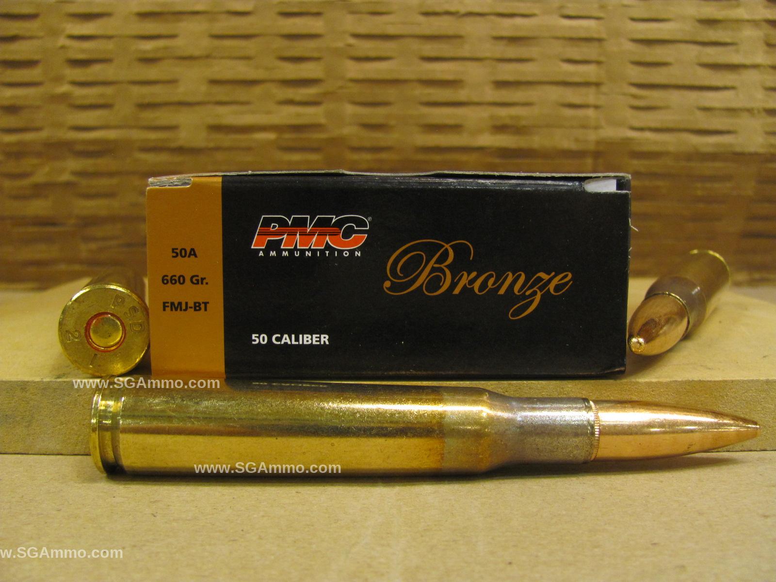 200 Round Case – 50 BMG PMC Target 660 Grain FMJ M33 Ball Ammo – 50A
