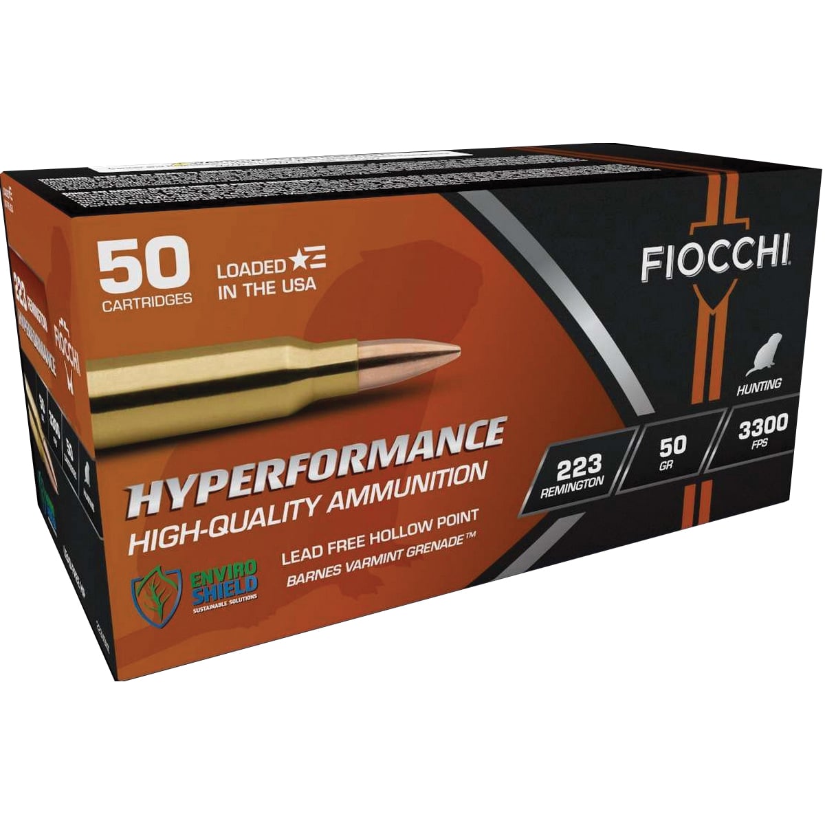 Fiocchi 223VG20 Hyperformance 223Rem 50gr 20 Per Box/10 Case - No Credit Card Fees - Low, flat rate shipping