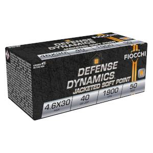 Fiocchi Defense Dynamics 4.6x30mm H&K 40 gr Jacketed Soft Point (JSP) 50rd Box