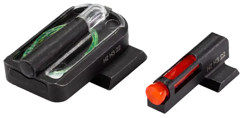 HiViz MPFD21 FastDot H3 Sight Set for S M Red Fiber Optic Front Sight-Green Tritium Rear Sight
