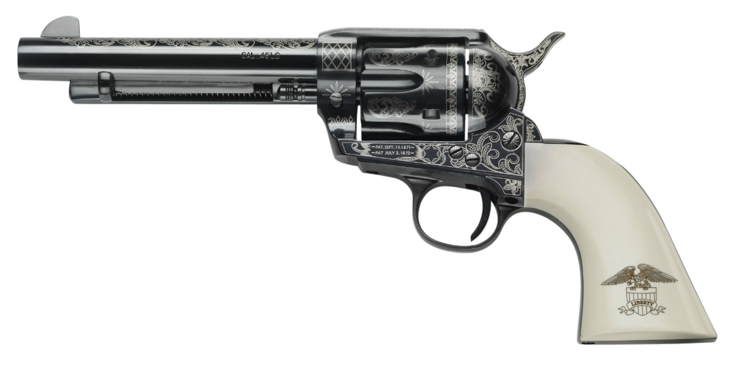 Pietta 1873 GW2 Liberty 45 Colt Revolver, Blued Engraved