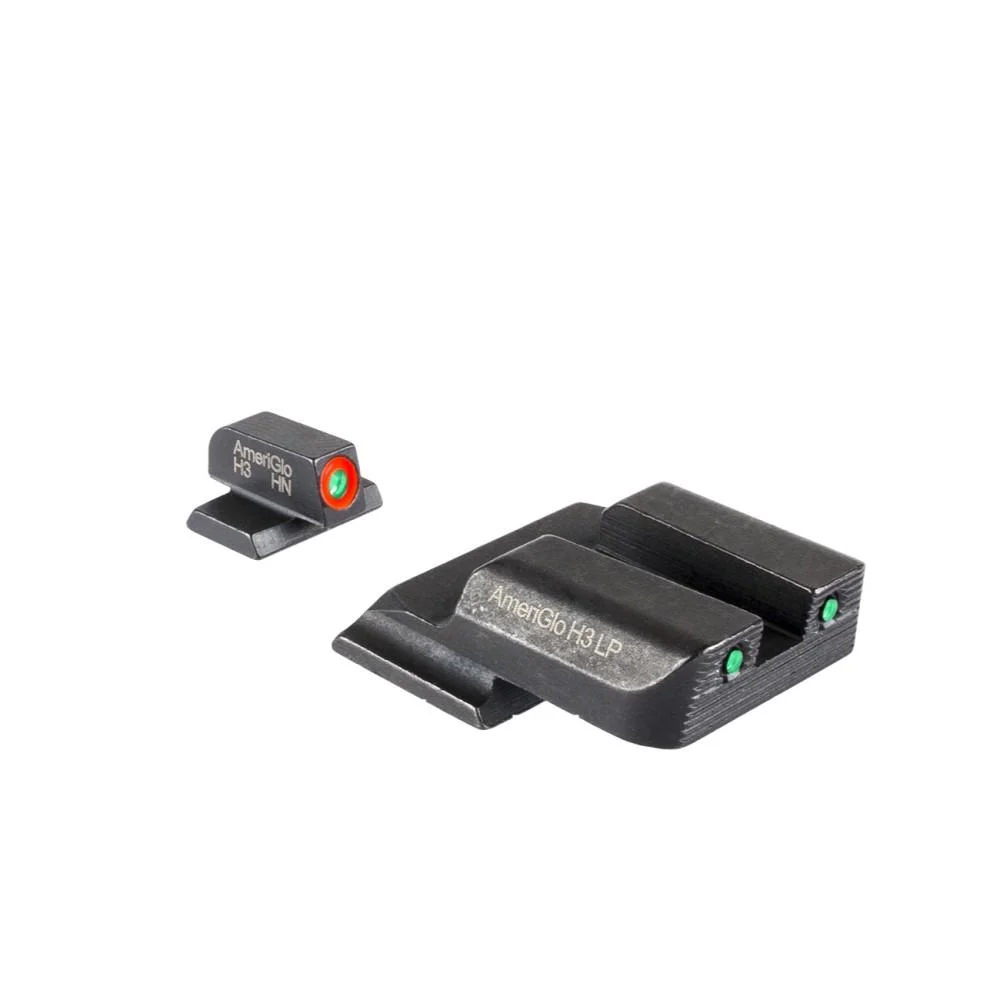 Ameriglo Trooper Tritium Handgun Sight Set for S M Shield (Excludes EZ) Green Rear Green with Orange Front