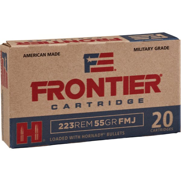 Hornady Frontier Rifle Ammunition .223 Rem 55 gr FMJ 20/ct - Flat Rate Shipping Under 30lbs! - No Credit Card Fees