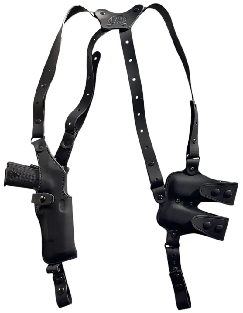 1791 Gunleather NSS1SBLVR Optic Ready Shoulder Vertical Black Fits 1911 Right Hand