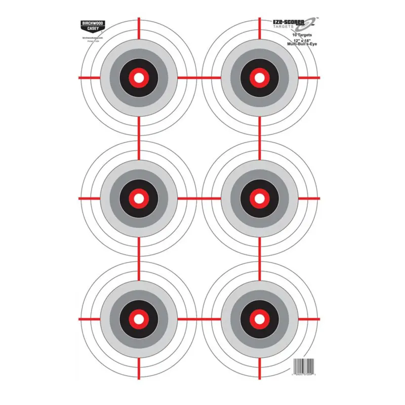 Birchwood Casey 37209 EZE-Scorer Bullseye Paper Universal 12" x 18" Black/White 10 Pk.