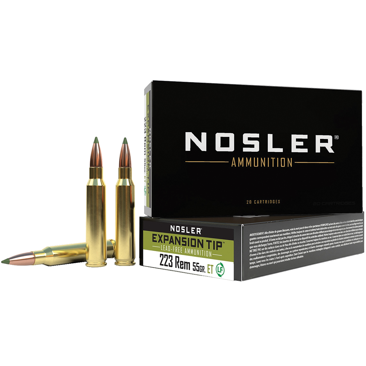 Nosler .223 Remington 55 gr XTS 20rds Rifle Ammo for Enhanced Accuracy - 40150