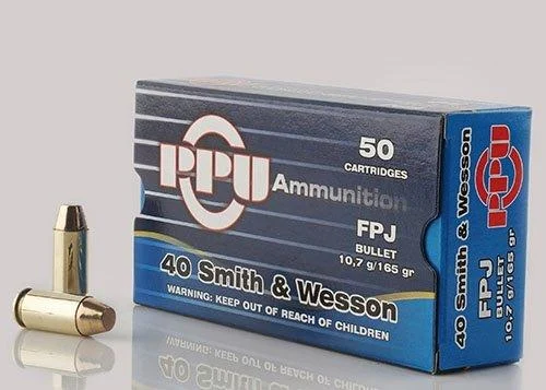 PPU Handgun Ammunition .40 S 165 gr FPJ 1541 fps 50/ct