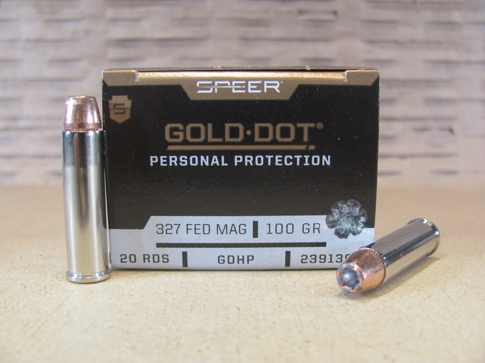 20 Round Box – 327 Magnum 100 Grain GDHP Speer Gold Dot Personal Protection Ammo – 23913GD