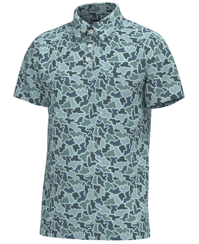 Local Boy Dirty Myrtle Polo, Blue Dog & Moon Camo - Medium