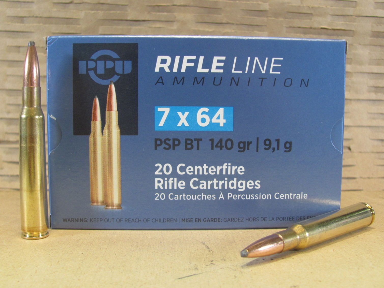 20 Round Box – 7×64 140 Grain Soft Point Ammo Made by Prvi Partizan – PP764