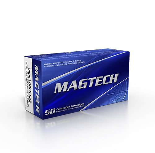 Magtech Sport Shooting 9mm 147 gr FMJ 50rds Subsonic Handgun Ammo for Quiet and Accurate Shooting - 9G