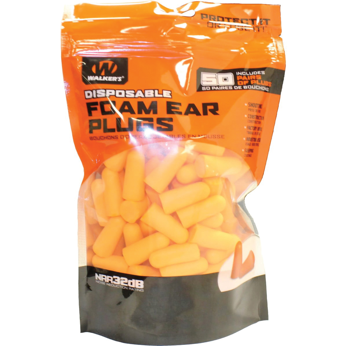 Walkers Game Ear 32 dB Inside the Ear Plug, Orange, 25 Pair/bag - GWPFP25BAG