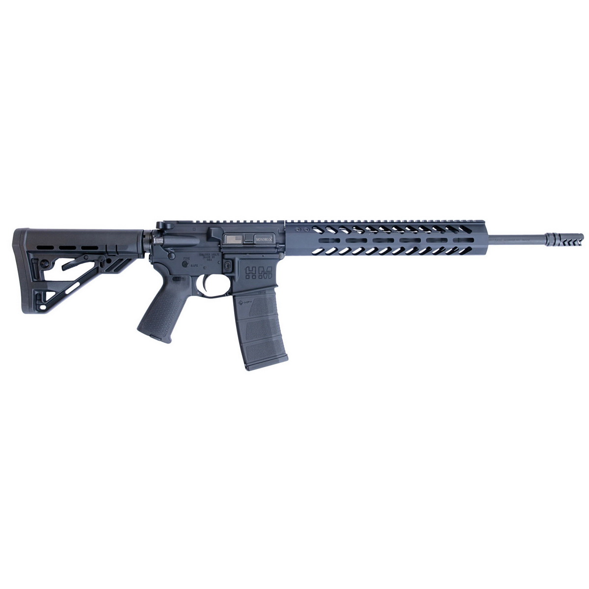 HM Defense HM15FMB556 Defender M5 5.56x45mm NATO Caliber with 16″ Barrel, 30+1 Capacity, Black Hard Coat Anodized Metal Finish, Black Mil-Spec HM Stock & Enhanced Polymer Grip Right Hand - No Credit Card Fees - Low, flat rate shipping