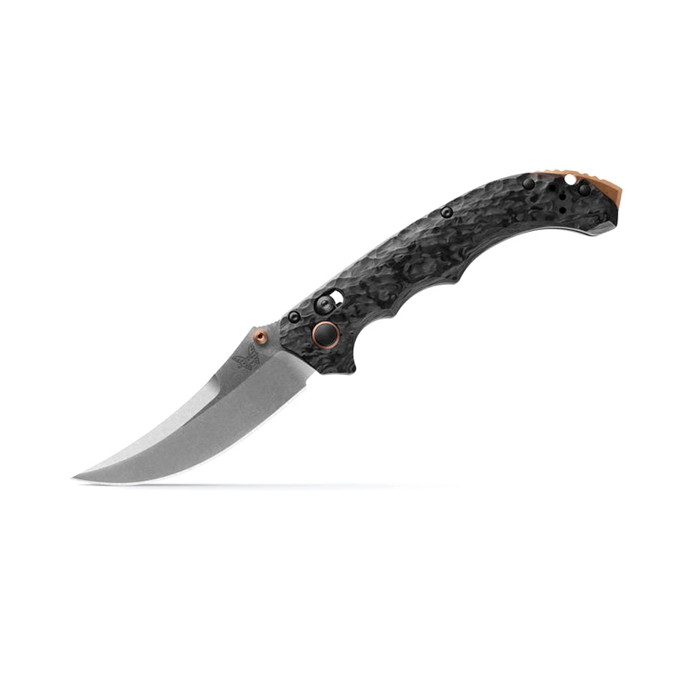 Benchmade Mini Bedlam Folding Scimitar Knife, Marbled - 865-02
