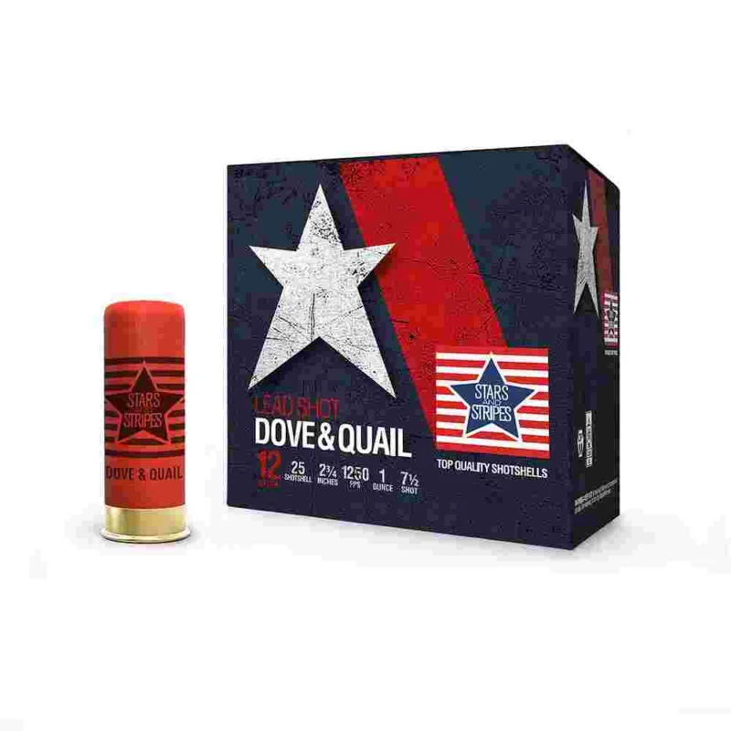 PPU Stars Stripes Dove Quail Shotshells 12ga 2-3/4'' 1 oz 1250 fps #7.5 25/ct
