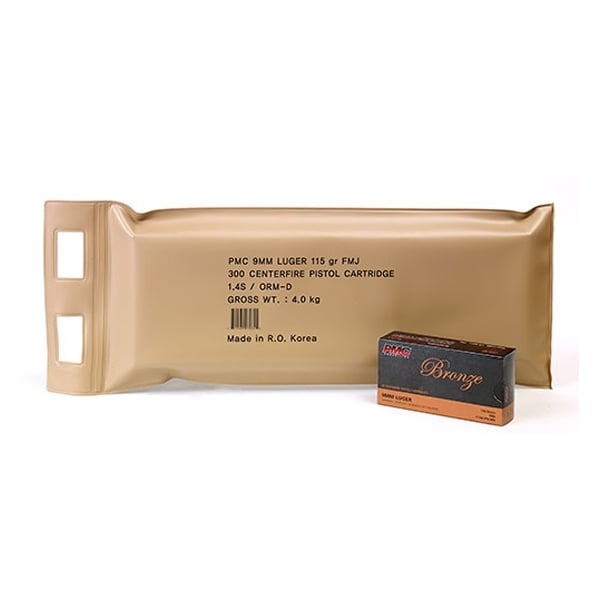 PMC Bronze 9mm 115gr FMJ Ammunition 300 Round Sealed Battle Pack - 9A-BP