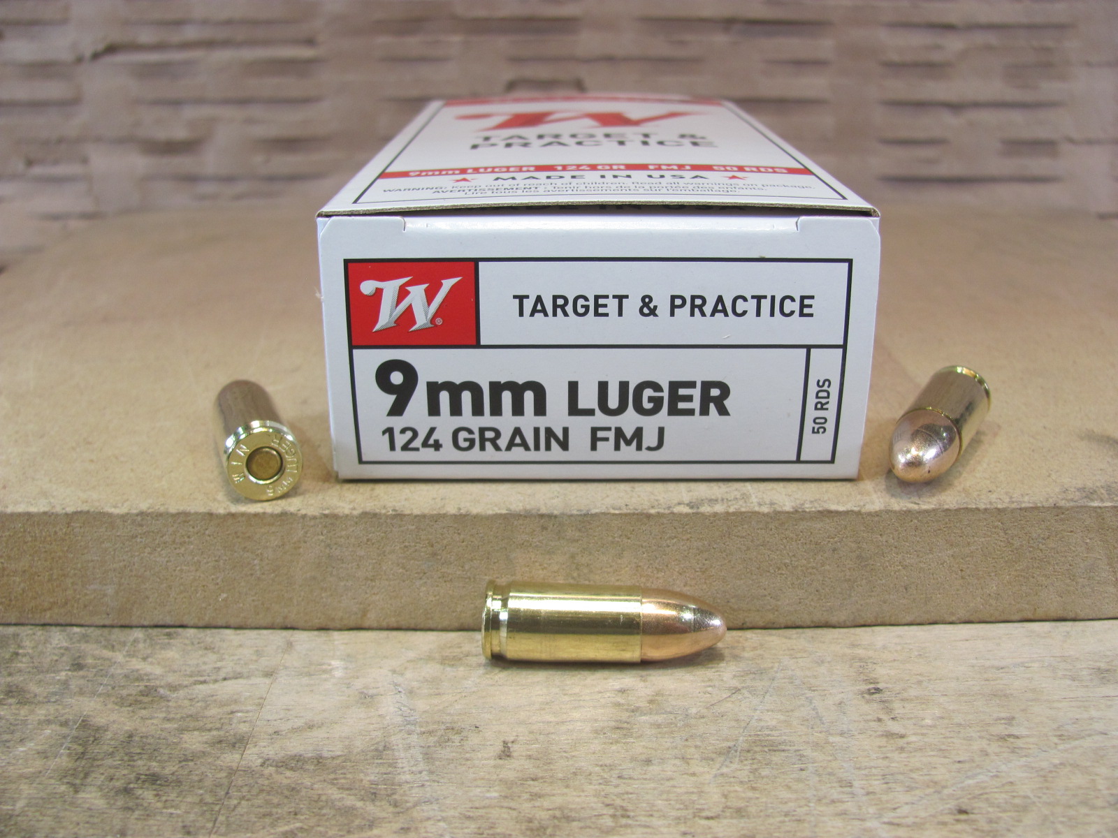 1000 Rounds – 9mm Luger 124 Grain FMJ Winchester Ammo – USA9MM