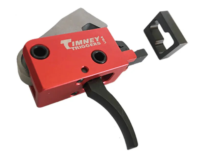 Timney Triggers 682 PCC Trigger Two-Stage Curved Trigger with 2 lbs Draw Weight Black/Red Finish for AR-Platform