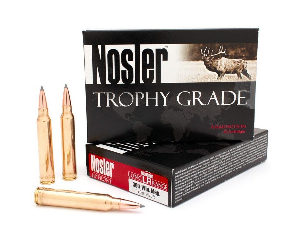 Nosler Trophy Grade Long Range Rifle Ammunition 300 Win. Mag. 190 gr. ABLR SP 20 rd.