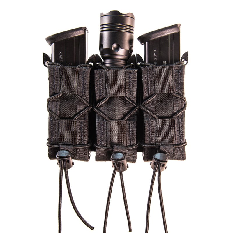 High Speed Gear 11PT03/Taco Molle Triple Pistol Magazine Pouch, Black - 11PT03BK
