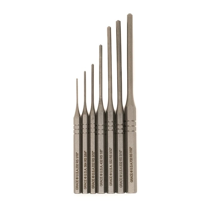 Grace USA Steel 7-Piece Spring Punch Set