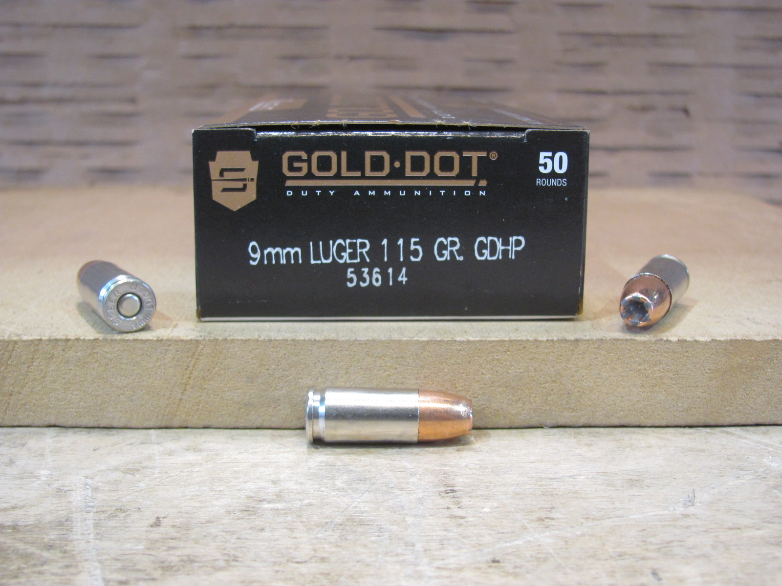 50 Round Box – 9mm Luger Speer Gold Dot 115 Grain Hollow Point LE Ammo – 53614