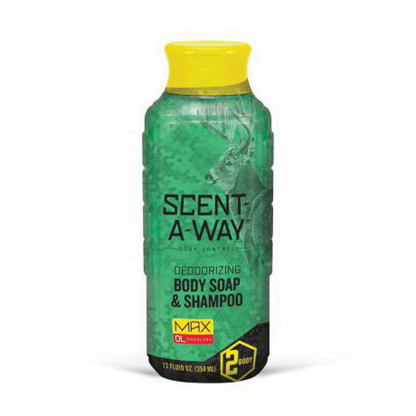 Hunter's Specialties Scent-A-Way Max Odor Eliminator Liquid Body Soap and Shampoo, 12 oz - 07755