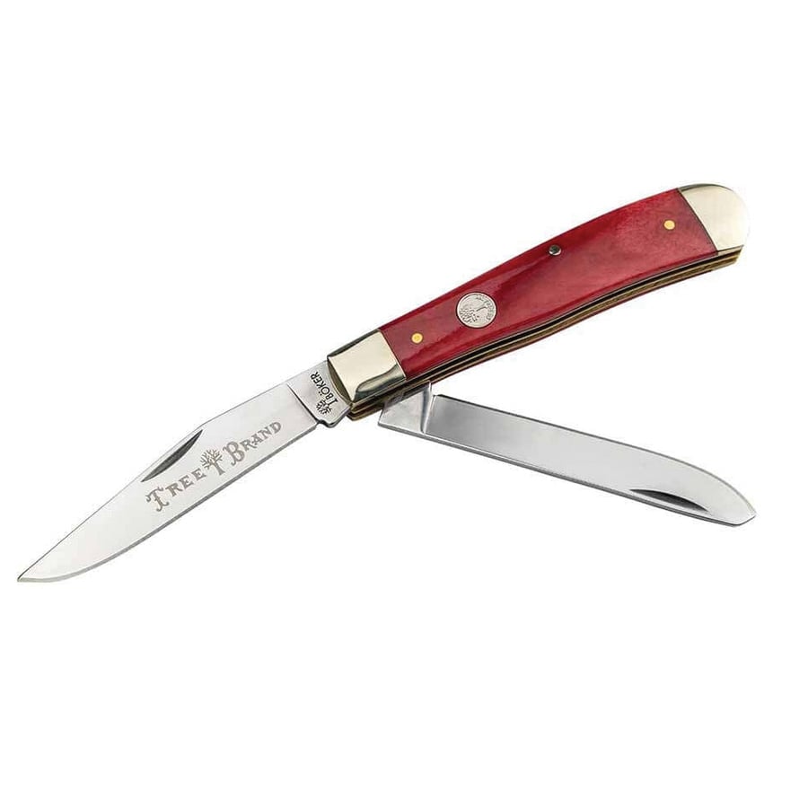 Boker Manufactory Traditional Series 2.0 Trapper Folding Knife Clip Point/Spey, Red