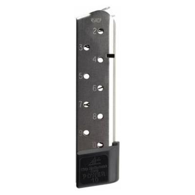 Chip McCormick Power Mag .45 ACP 10 Round 1911 Magazine, Stainless Steel – 15150