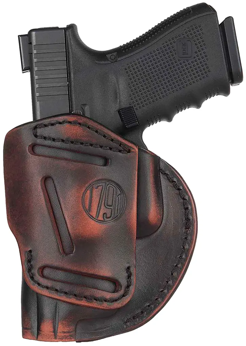 1791 Gunleather 4WH5VTGR 4-Way IWB/OWB Size 05 Vintage Leather Belt Clip Compatible w/Glock 17/Springfield XD/S M/HK VP9 Right Hand