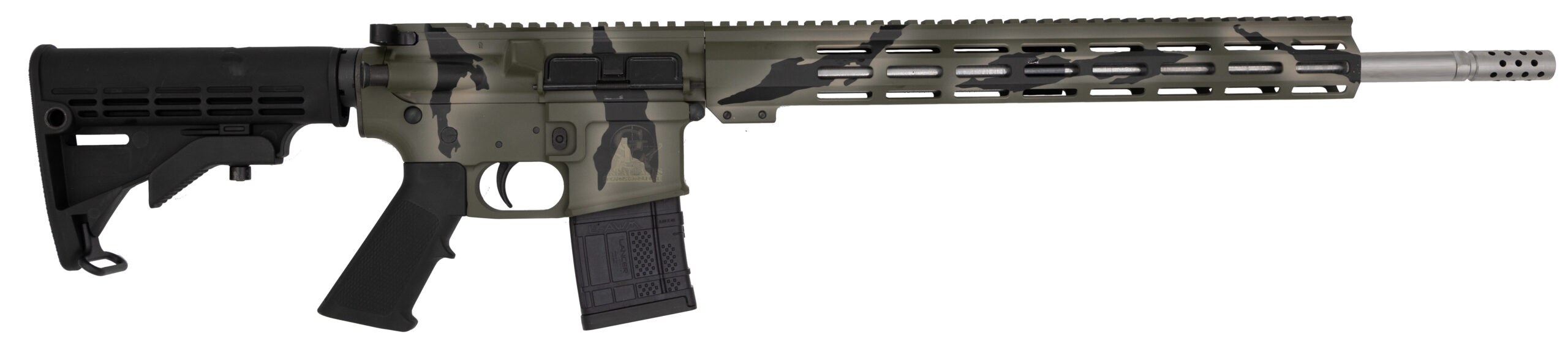 Great Lakes AR-15 .450 Bushmaster 18" Green Camo