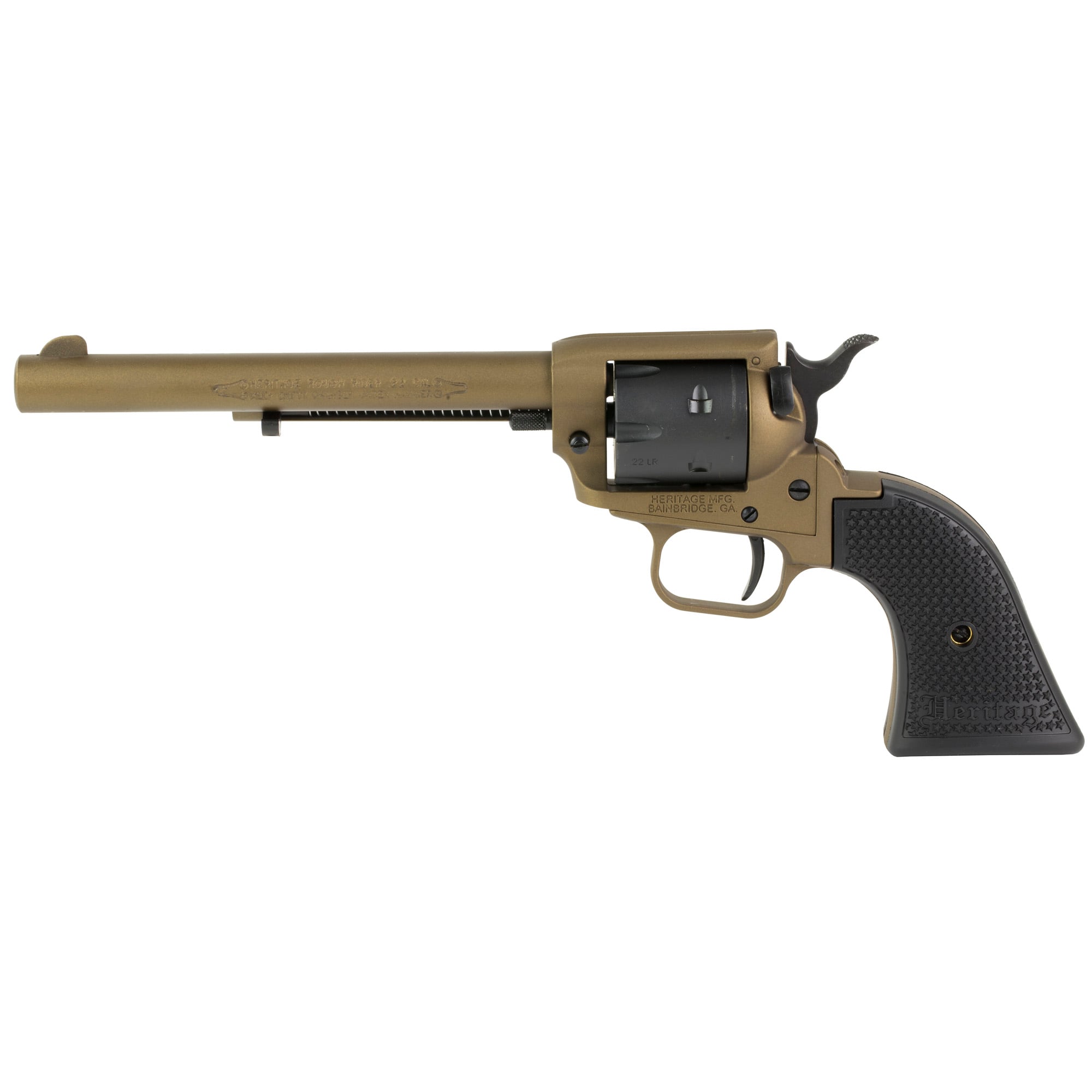 Heritage Rough Rider .22LR Revolver, 6.5" Barrel, Fixed Sights, Burnt Bronze - RR22A6
