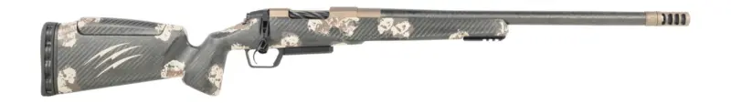 Fierce Firearms CT Rival XP 2.0 25 Creedmoor 20" Carbon Fiber Threaded Barrel, Smoked Bronze Cerakote Titanium Drilled Tapped Receiver, Integral Rail Forend, Desert Shadow Camo Adj Comb Carbon Fibe