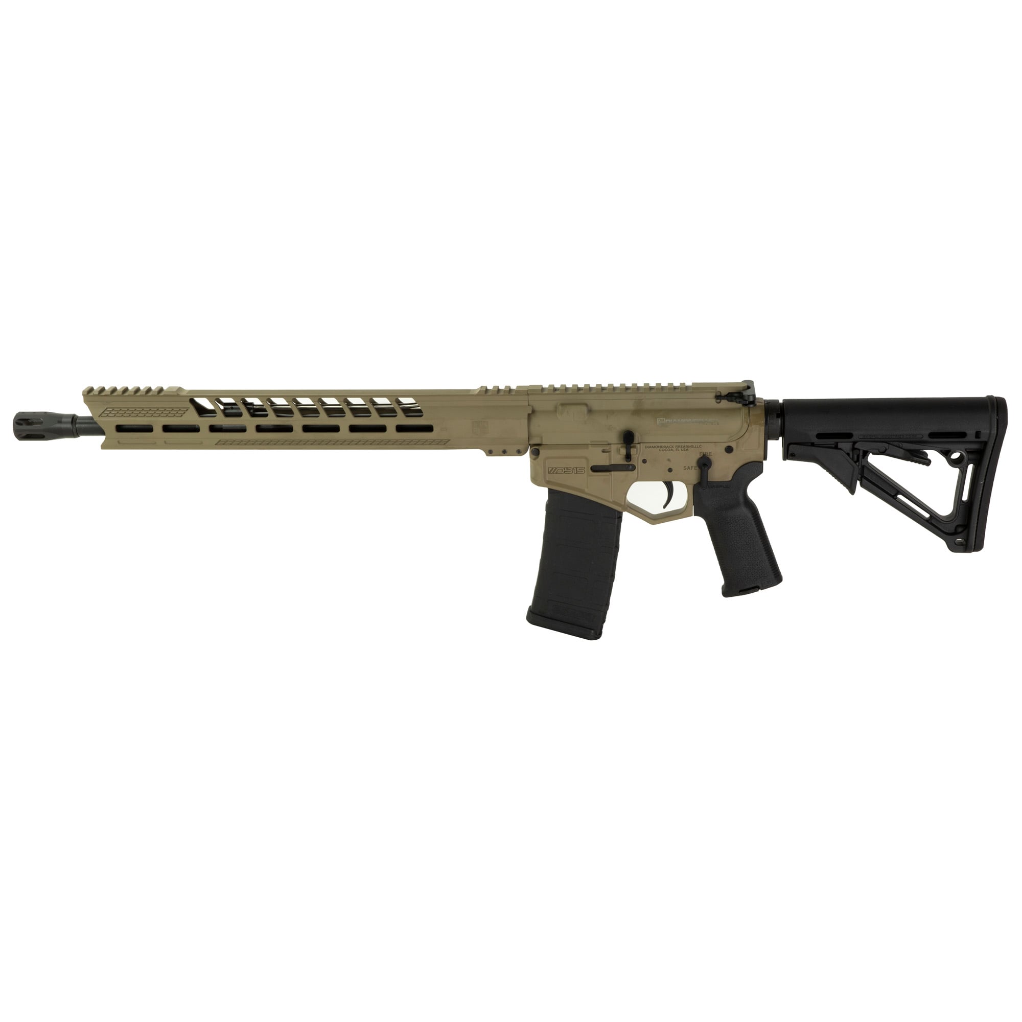 DIAMONDBACK BLACK GOLD DB15 5.56 16″ BBL, 15″ MLOK V-RAIL FDE 1-30RD MAG - No Credit Card Fees - Low, flat rate shipping