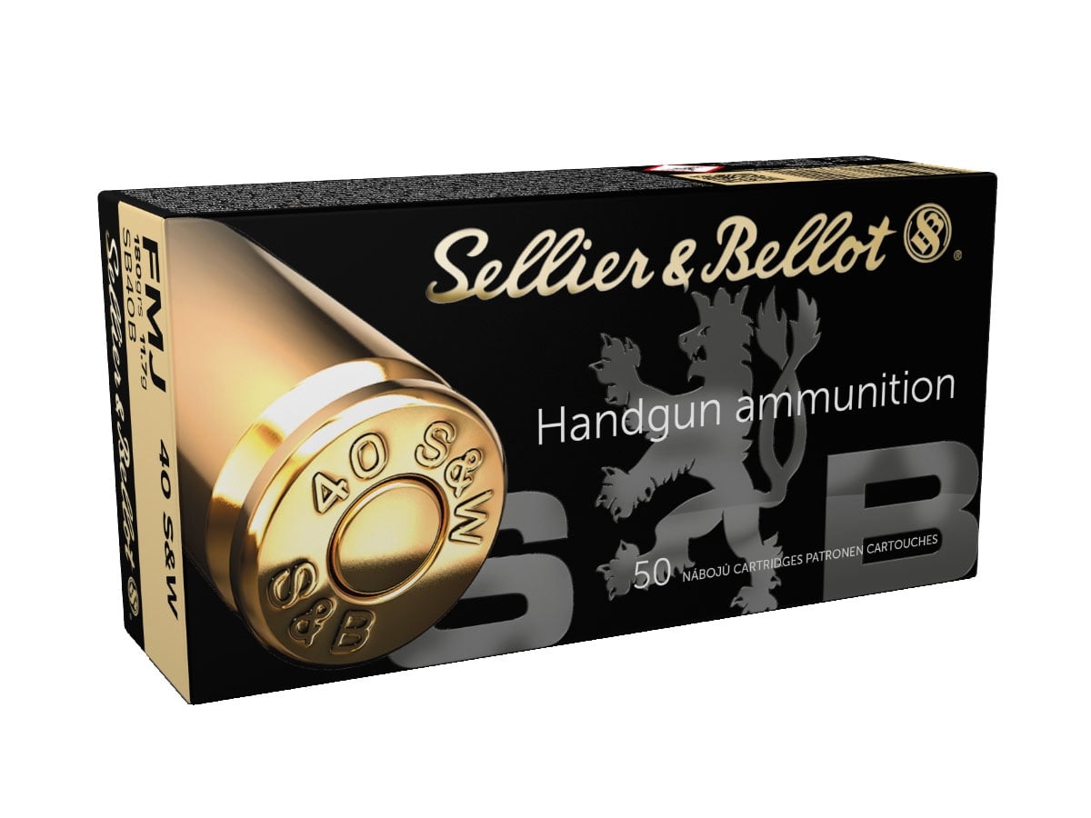 Sellier & Bellot .40 S&W 180gr FMJ Ammunition, 50 Round Box - SB40B