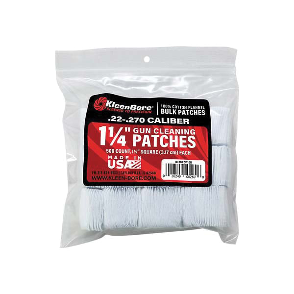 KleenBore .22 Cal/.270 Cal 1.25" x 1.25" Square Cleaning Patch