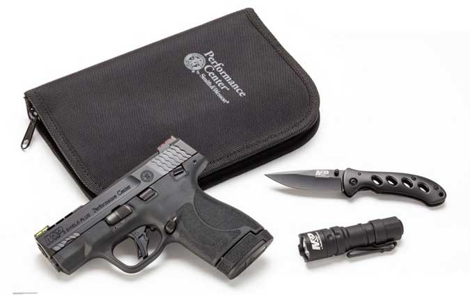 Smith & Wesson 13255 Performance Center M&P Shield Plus EDC 9mm Luger 3.10″ Ported 10+1,13+1 Black Matte Black Armornite Stainless Steel Ported Slide Black Polymer Grip (Manual) FO Sights - No Credit Card Fees - Free Shipping